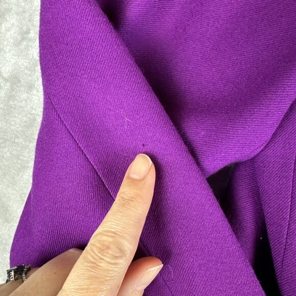 Vintage Classiques 100% Wool Blazer Womens L Fuchsia Purple Embroidery (1105) - Picture 5 of 15